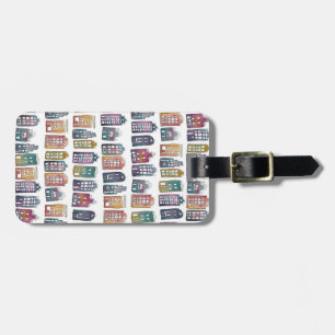Colourful Dutch Houses Amsterdam Pattern Quirky Luggage Tag