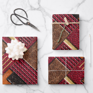 Colourful Dyed and Tooled Leather Cigarette Case Wrapping Paper Sheet