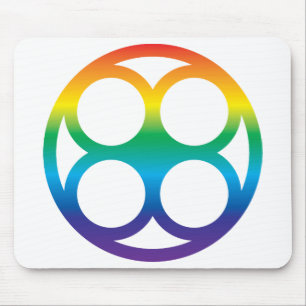 Colourful Dyslexia Symbol Rainbow Circle Art Mouse Pad