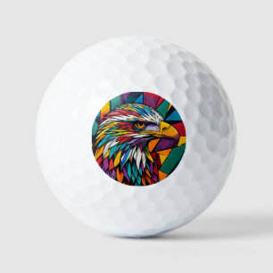 Colourful eagle artwork golf balls