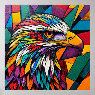 Colourful eagle artwork poster