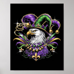 Colourful Eagle Design For Mardi Gras Party Celebr Poster