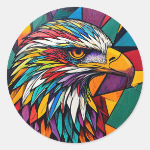 Colourful eagle Patriotic Wildlife Eagle Gift Classic Round Sticker