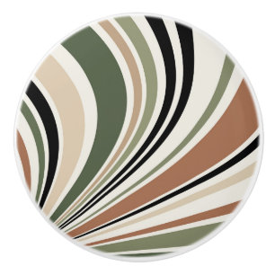 Colourful earth colours retro vibes ceramic knob