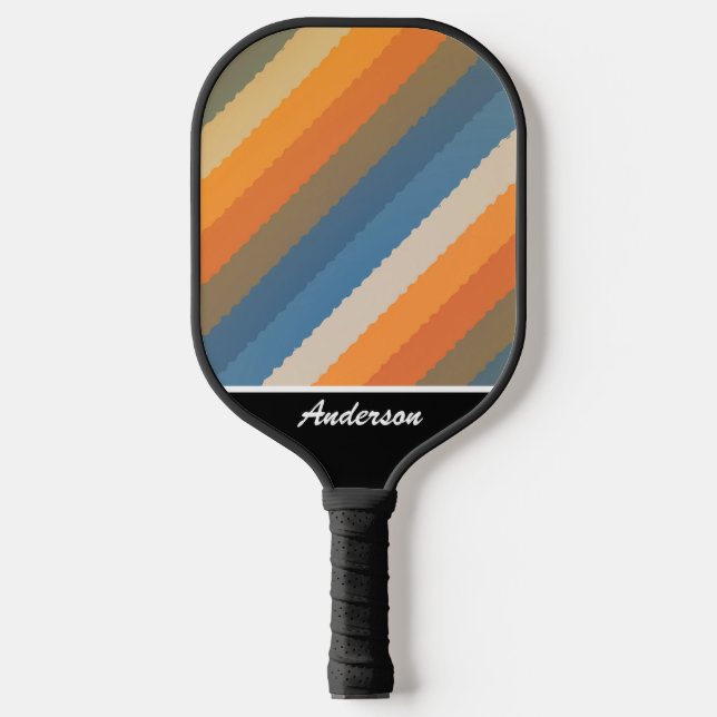 Colourful Earth Tones Pattern personalise with nam Pickleball Paddle (Front)