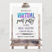 Colourful Easel Virtual Paint Party 16th Birthday