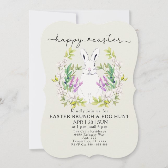 Colourful Easter Brunch & Egg Hunt Invitation (Front)