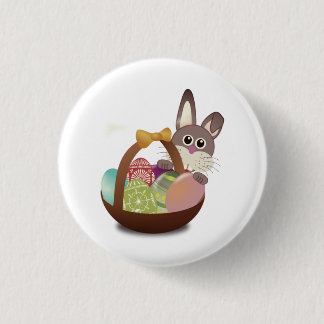 Colourful Easter Bunny And Eggs  3 Cm Round Badge
