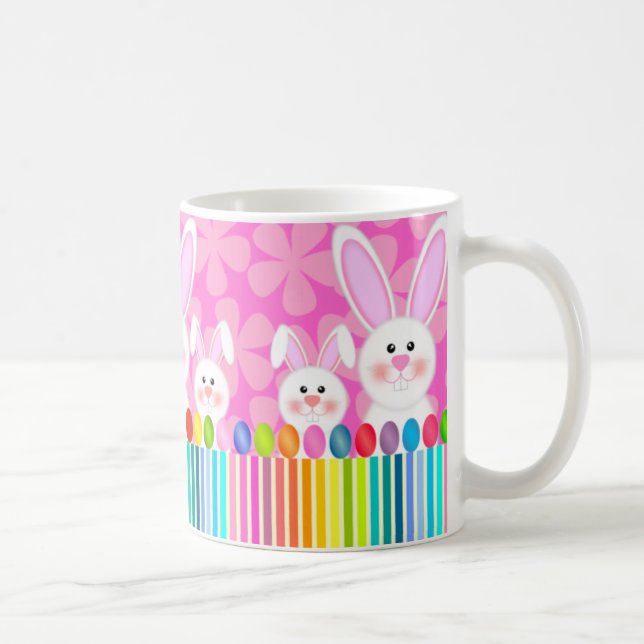 Colourful Easter Bunny and Eggs Mug (Right)