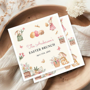 Colourful Easter Bunny Easter Egg Hunt Party Napkin
