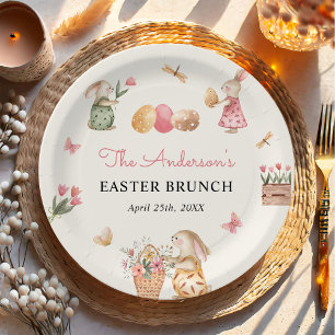 Colourful Easter Bunny Easter Egg Hunt Party Paper Plate