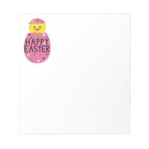 Colourful Easter Chick in Painted Egg Notepad