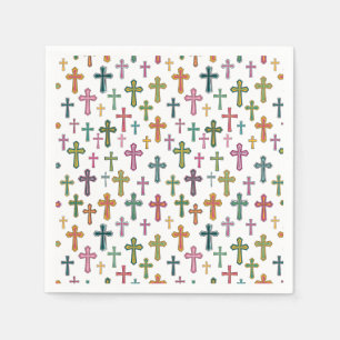 Colourful Easter cross patterned Napkin