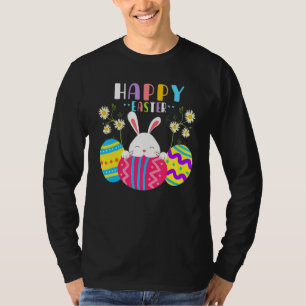 Colourful Easter Day Poppin Rainbow Bunny Pop It F T-Shirt