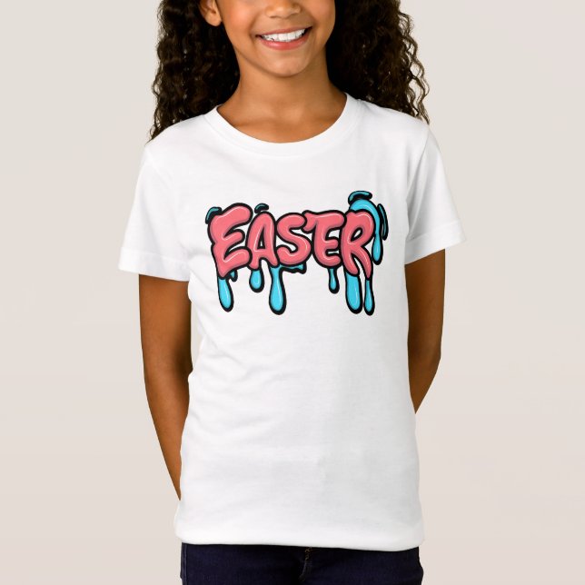 Colourful Easter Drip Text Graffiti Style Design T-Shirt (Front)