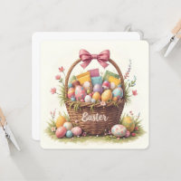 Colourful Easter Egg Basket Art