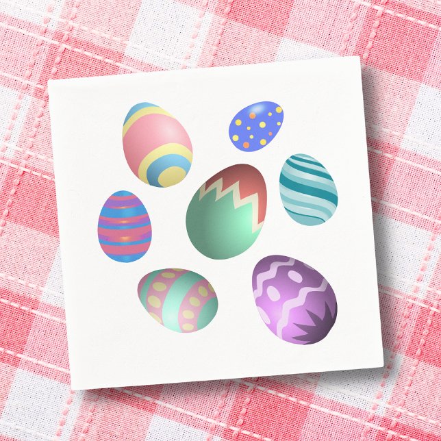 Colourful Easter Egg Easter Egg Hunt Easter Party Napkin (Creator Uploaded)