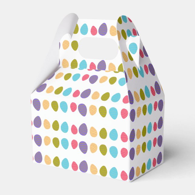 Colourful Easter Egg Favour Box (Front Side)