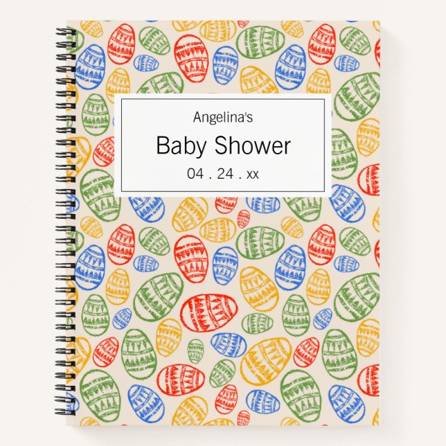 Colourful Easter Egg Gift List Notebook (Front)