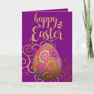 Colourful Easter Egg Holiday Card