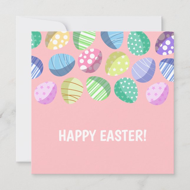 Colourful Easter Egg Holiday Card (Front)