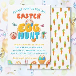 Colourful Easter Egg Hunt Party Invitation
