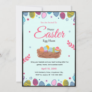 Colourful Easter Egg Hunt Party Invitation