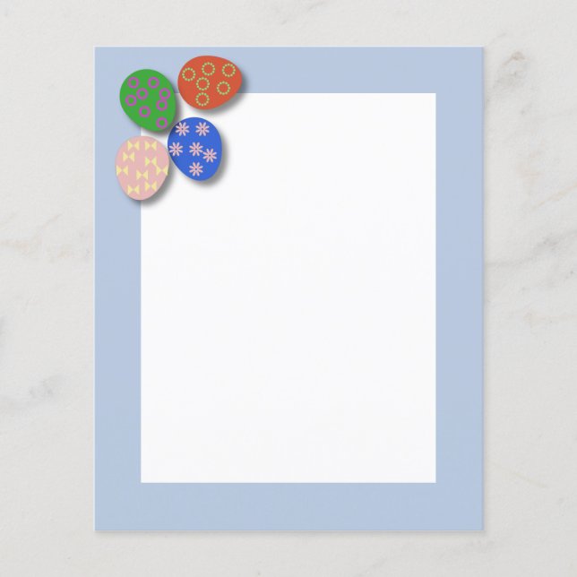 Colourful Easter Egg Paper Sheet (Front)