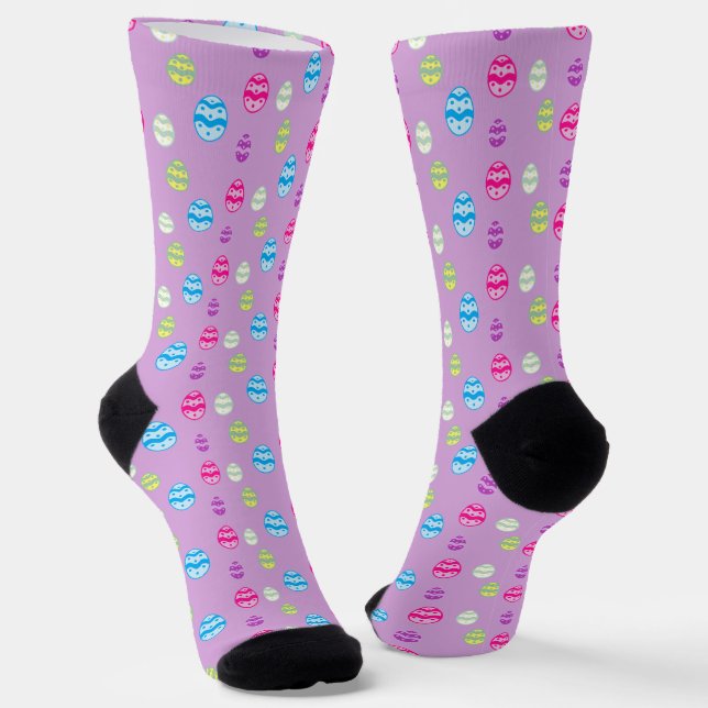 Colourful Easter Egg Pattern Socks (Angled)