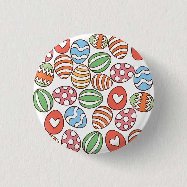 Colourful Easter Eggs 3 Cm Round Badge (Front)
