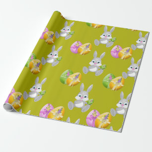 Colourful Easter Eggs and Bunny Wrapping Paper