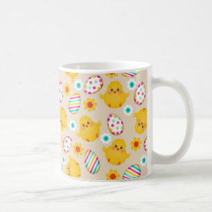 Colourful Easter Eggs and Chicks Pattern Coffee Mug