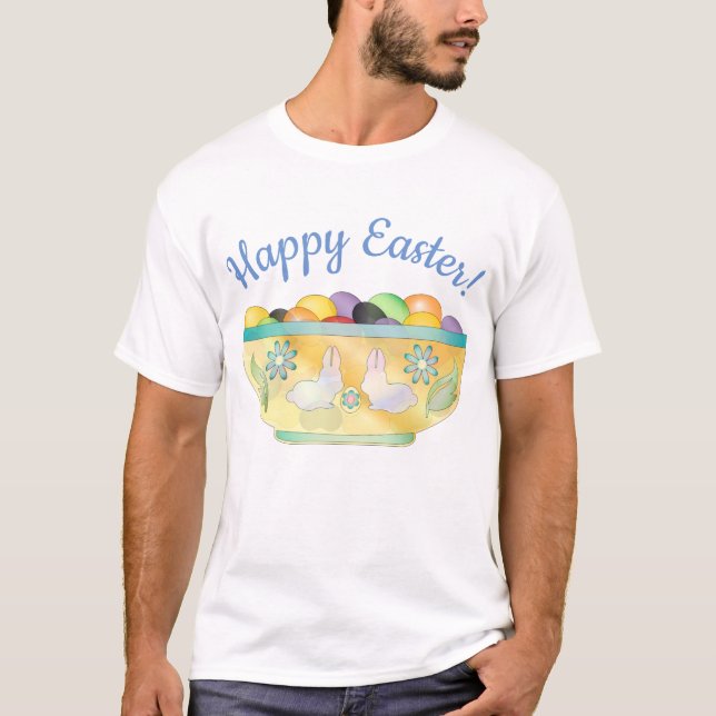 Colourful Easter Eggs Bowl T-Shirt (Front)