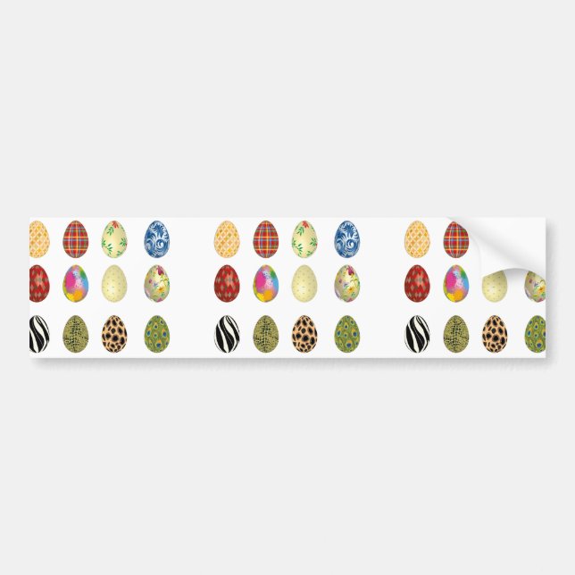 colourful easter eggs bumper sticker (Front)