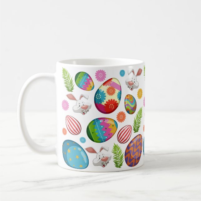 Colourful Easter Eggs Bunny Faces-23172 Coffee Mug (Left)