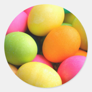 Colourful Easter Eggs Classic Round Sticker