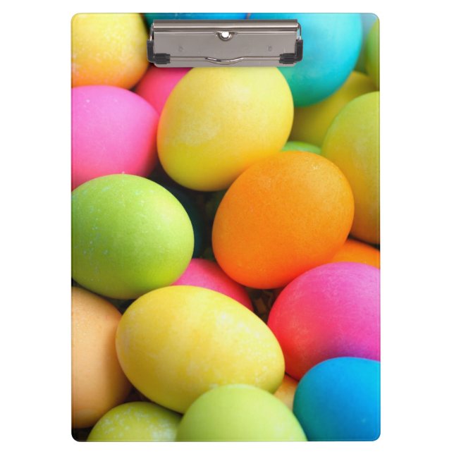 Colourful Easter Eggs Clipboard (Front)