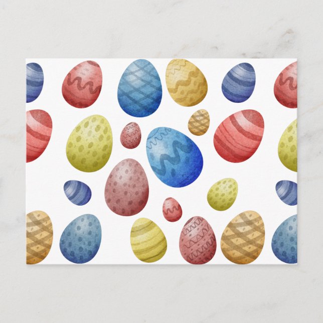 Colourful Easter Eggs Cute Spring Holiday Gift Postcard (Front)
