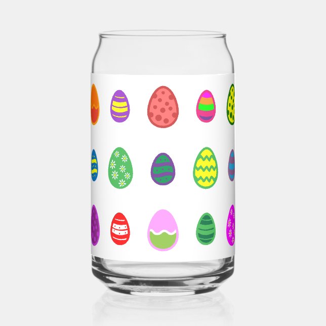 Colourful Easter eggs for a happy Easter. Can Glass (Front)