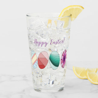 Colourful Easter Eggs "Happy Easter" Glass