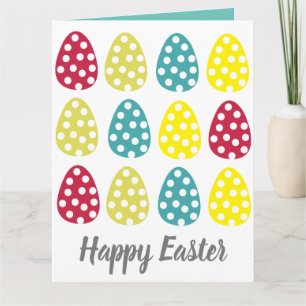 Colourful Easter Eggs Happy Easter Greeting Card