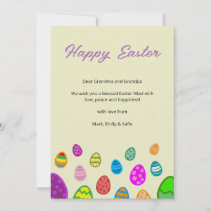 Colourful Easter Eggs Holiday Card