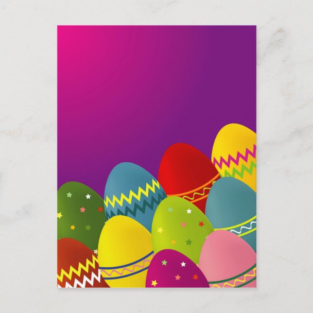 Colourful Easter Eggs Holiday Postcard (Front)