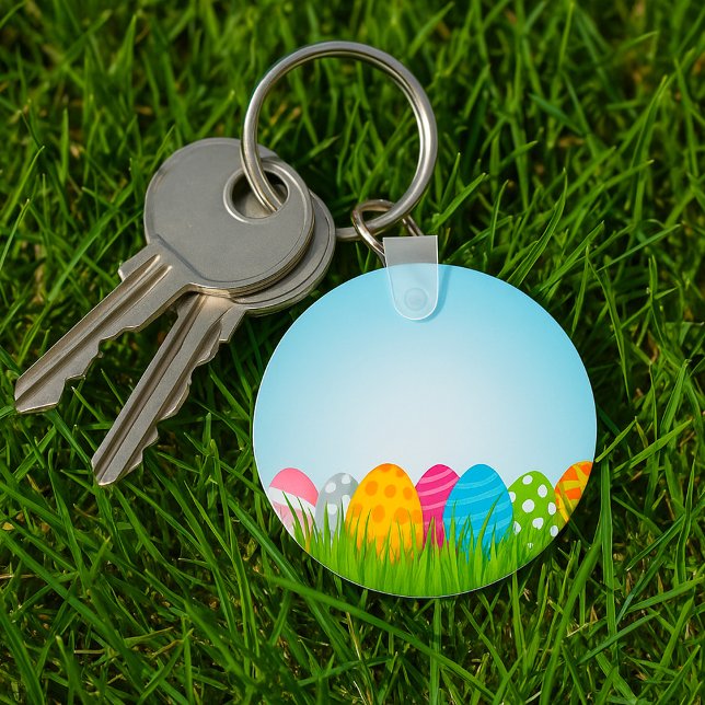 Colourful Easter Eggs in Grass Key Ring (Creator Uploaded)
