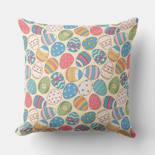 Colourful Easter Eggs Pattern  Cushion