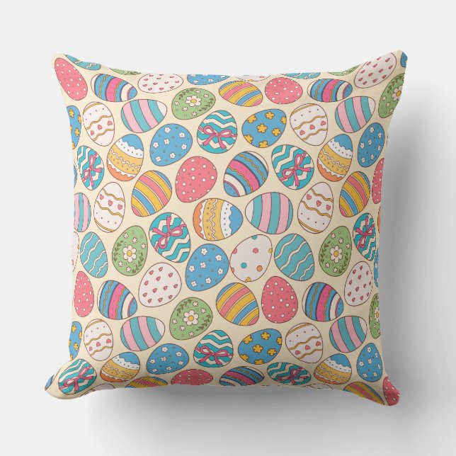 Colourful Easter Eggs Pattern  Cushion (Front)