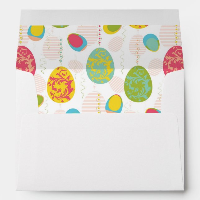 Colourful Easter Eggs Pattern Envelopes (Back (Bottom))
