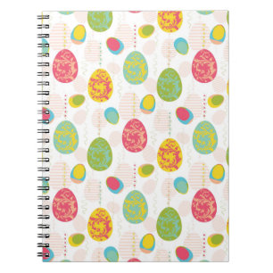 Colourful Easter Eggs Pattern Spiral Notebook