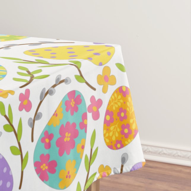Colourful Easter Eggs Pattern Tablecloth (In Situ)