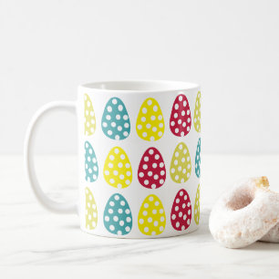 Colourful Easter Eggs Polka Dot Happy Easter Coffee Mug
